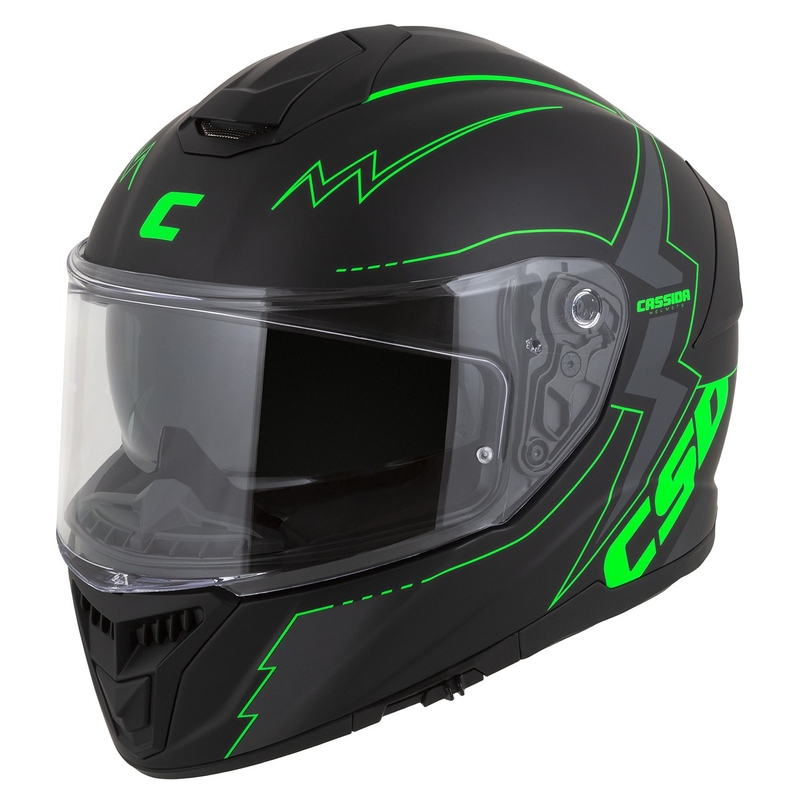 Casque moto Integral Cassida Integral GT 2.1 Flash noir-vert fluo-gris