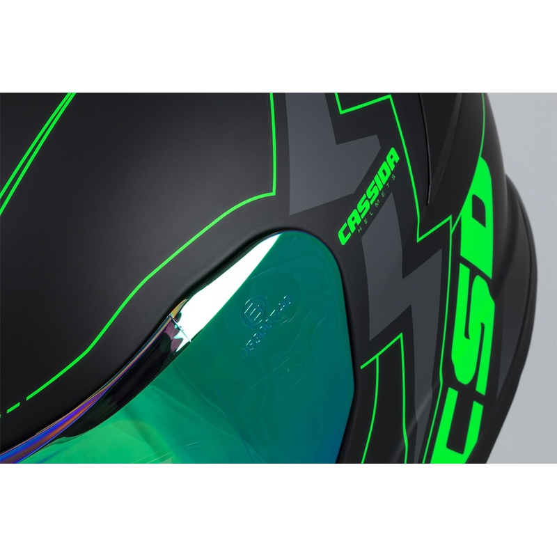 Casque moto Integral Cassida Integral GT 2.1 Flash noir-vert fluo-gris