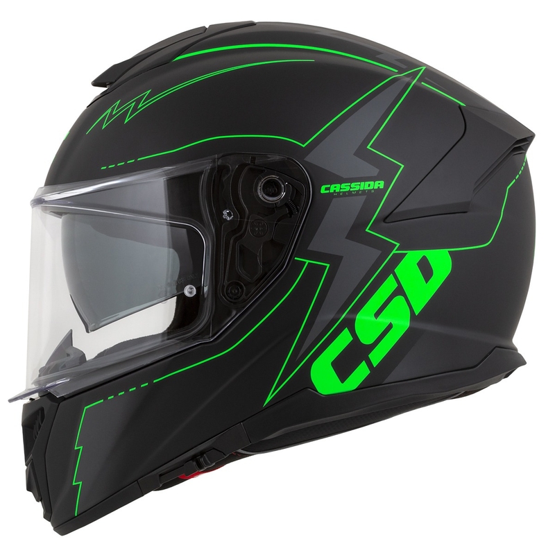 Casque moto Integral Cassida Integral GT 2.1 Flash noir-vert fluo-gris