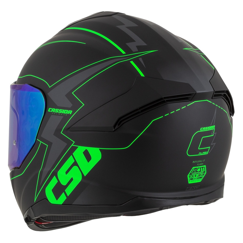 Casque moto Integral Cassida Integral GT 2.1 Flash noir-vert fluo-gris