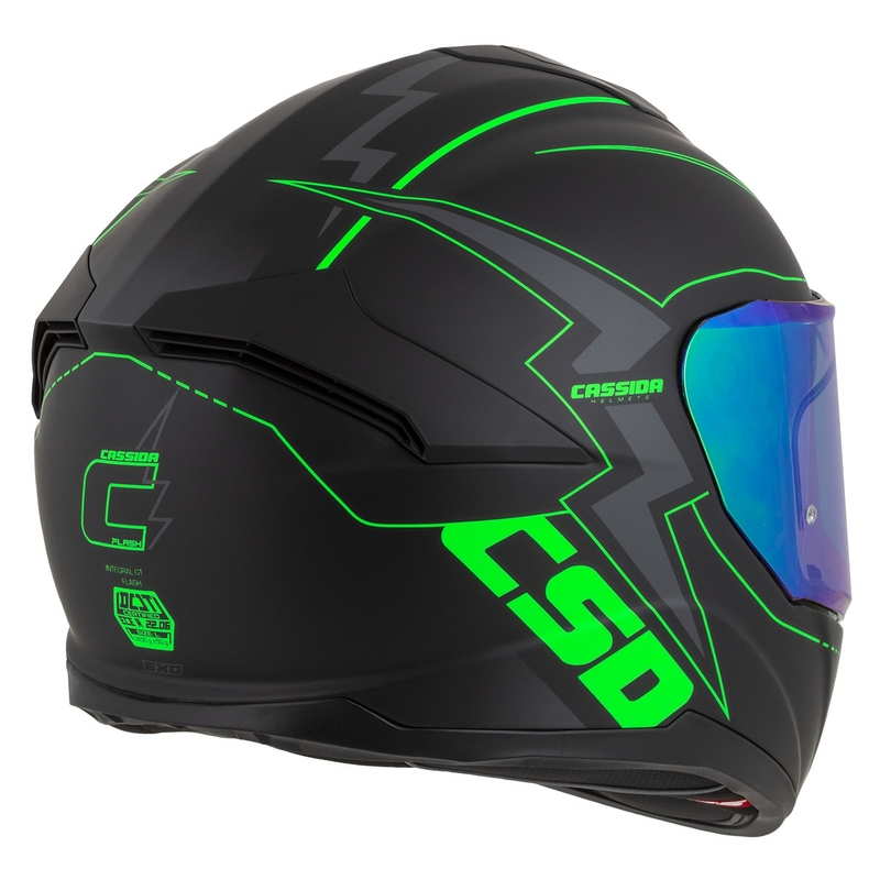 Casque moto Integral Cassida Integral GT 2.1 Flash noir-vert fluo-gris