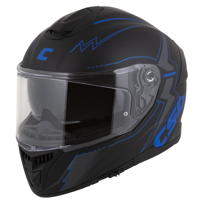 Casque moto Integral Cassida Integral GT 2.1 Flash noir-bleu-gris
