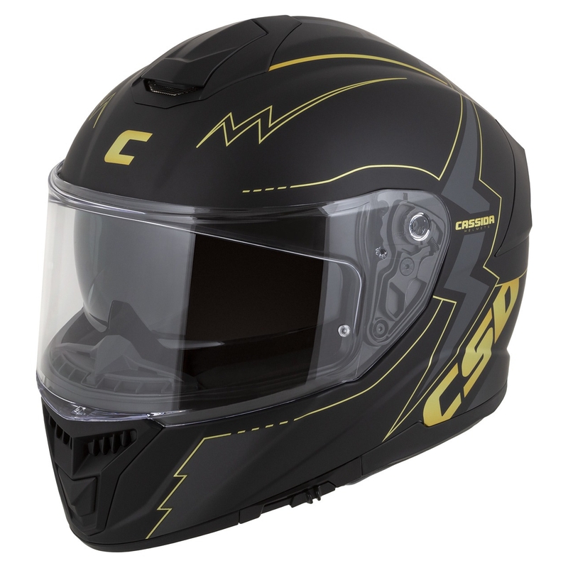 Casque moto Cassida Integral GT 2.1 Flash noir-gris-or