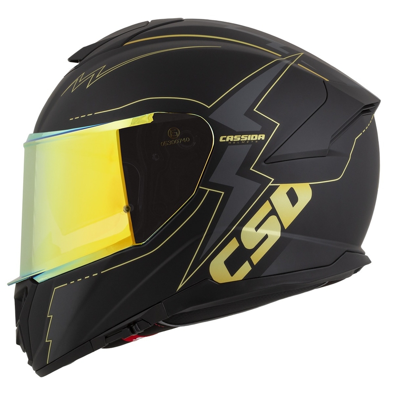 Casque moto Cassida Integral GT 2.1 Flash noir-gris-or