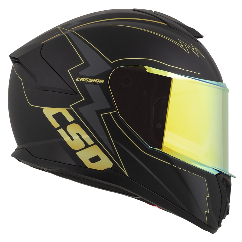 Casque moto Cassida Integral GT 2.1 Flash noir-gris-or