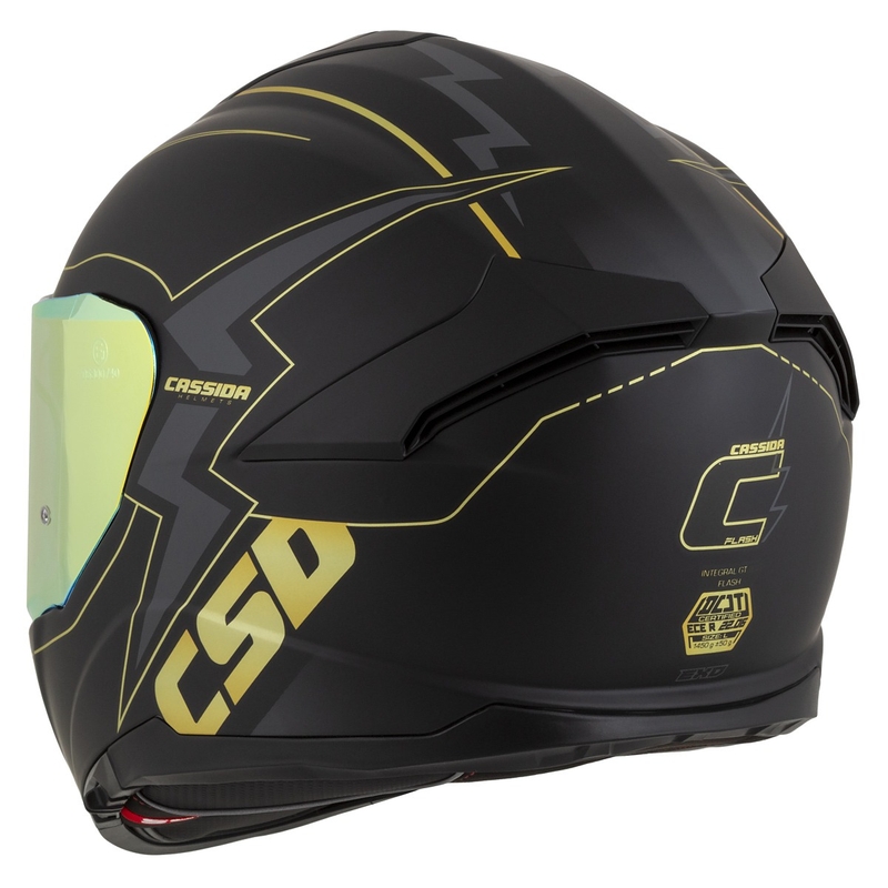 Casque moto Cassida Integral GT 2.1 Flash noir-gris-or