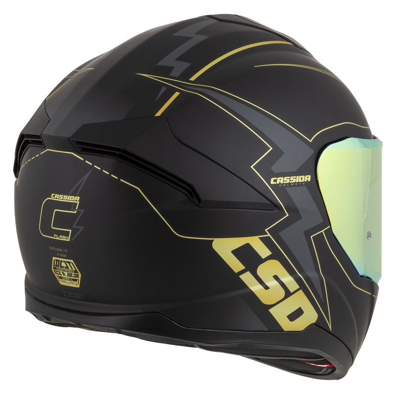 Casque moto Cassida Integral GT 2.1 Flash noir-gris-or
