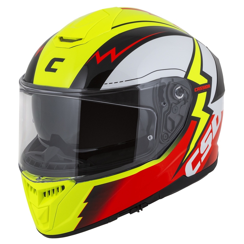 Casque moto Integral Cassida Integral GT 2.1 Flash jaune fluo-rouge-noir-blanc