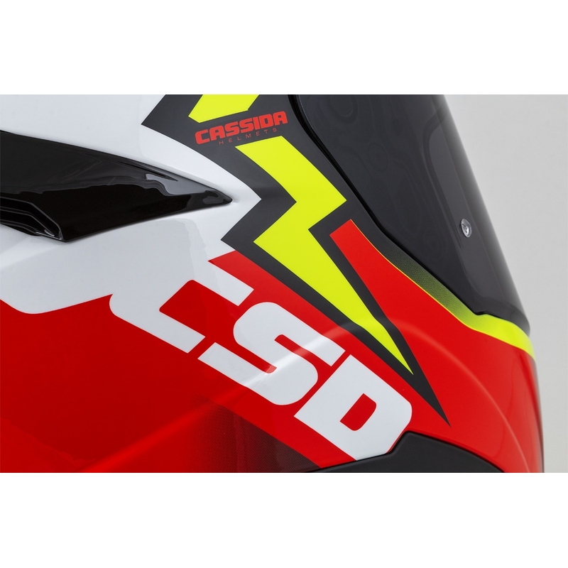 Casque moto Integral Cassida Integral GT 2.1 Flash jaune fluo-rouge-noir-blanc