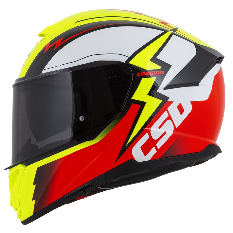 Casque moto Integral Cassida Integral GT 2.1 Flash jaune fluo-rouge-noir-blanc