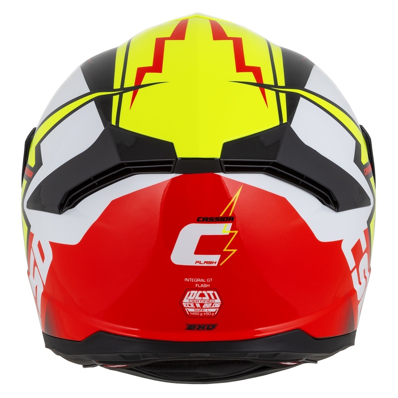 Casque moto Integral Cassida Integral GT 2.1 Flash jaune fluo-rouge-noir-blanc
