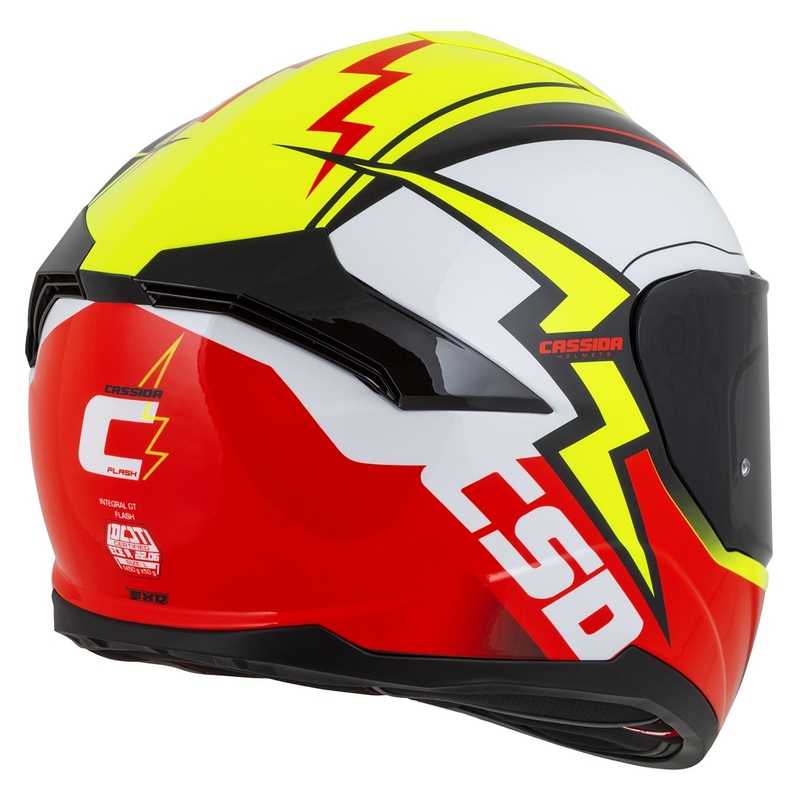 Casque moto Integral Cassida Integral GT 2.1 Flash jaune fluo-rouge-noir-blanc