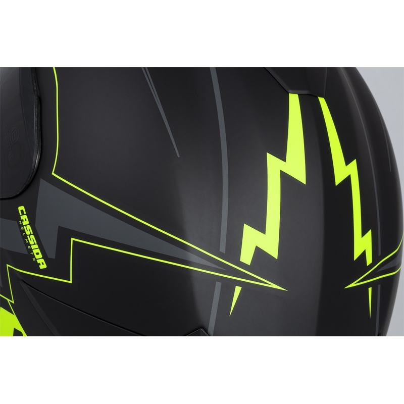 Casque moto Cassida Integral GT 2.1 Flash noir-jaune fluo-gris