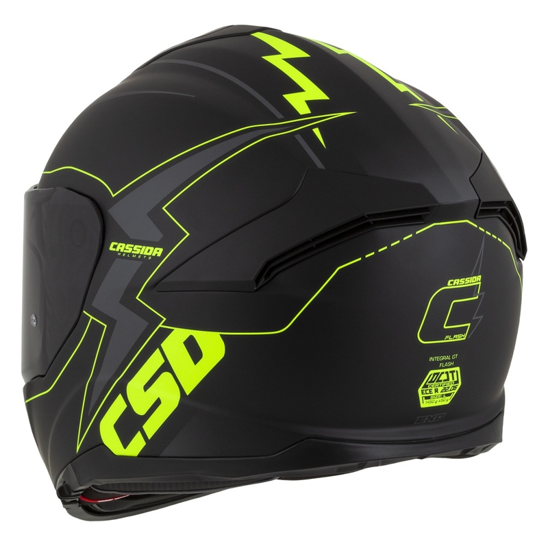 Casque moto Cassida Integral GT 2.1 Flash noir-jaune fluo-gris