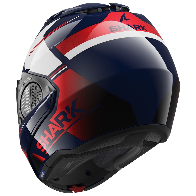 Casque SHARK EVO-GT Tekline bleu-blanc-rouge à bascule