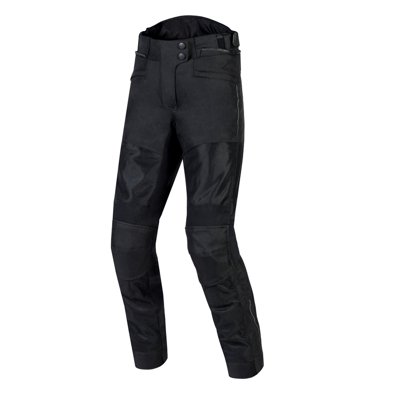 Pantalon moto Ozone Flow noir pour femme soldes