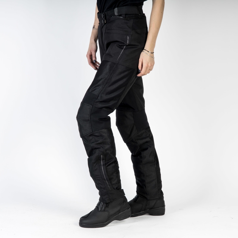 Pantalon moto Ozone Flow noir pour femme soldes