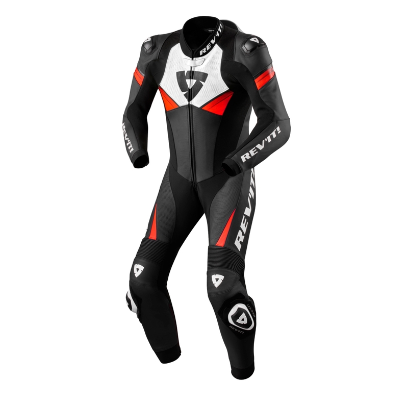 Combinaison moto une pièce Revit Argon 2 noir-rouge fluo