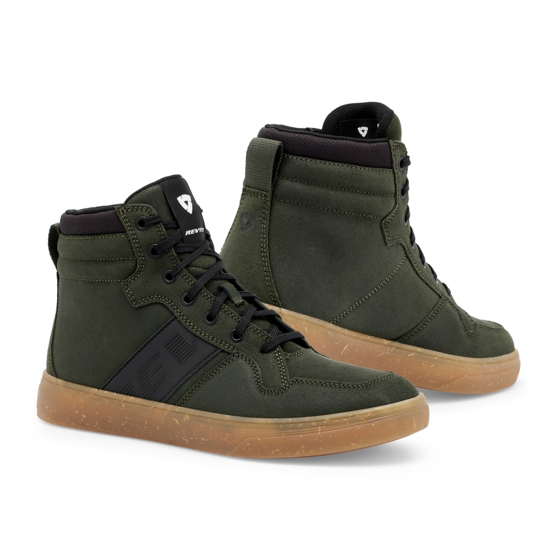 Bottes de moto Revit Kick vert foncé-marron vente soldes