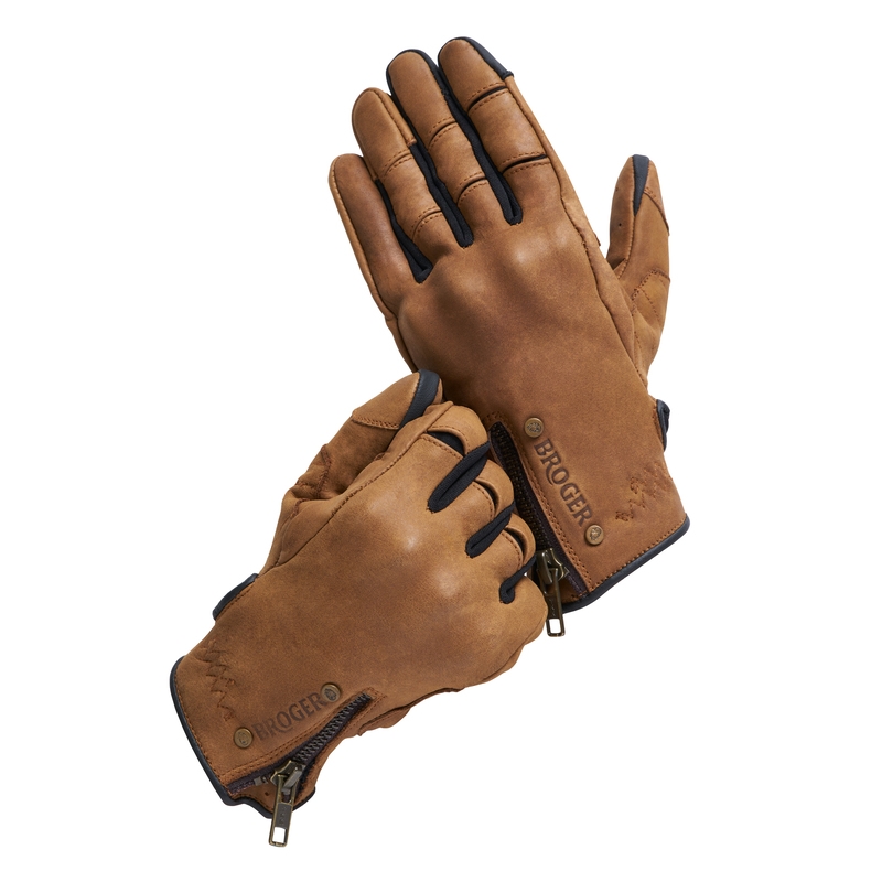 Gants de motard Broger Florida Cognac Brown pour femme soldes