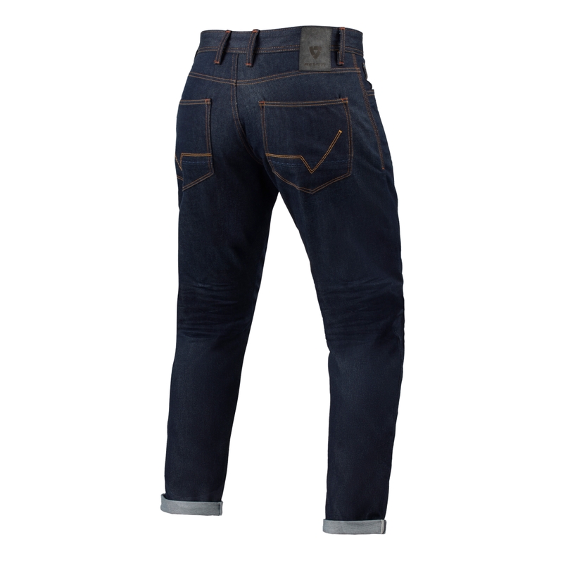 Revit Lewis Selvedge TF Jean moto court bleu foncé