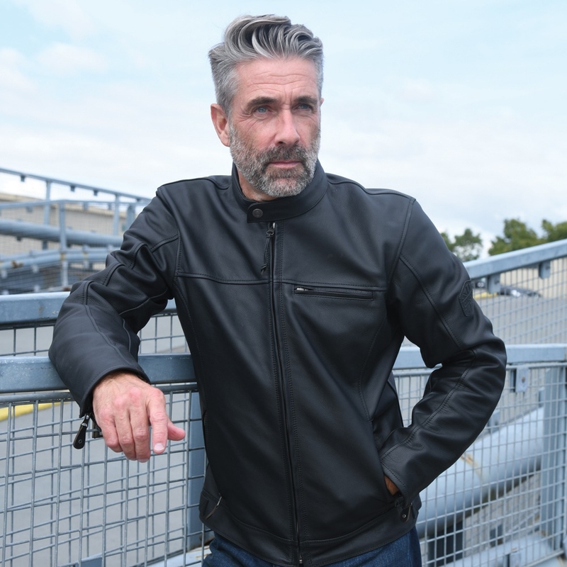 Oxford Walton Veste de moto en cuir noir