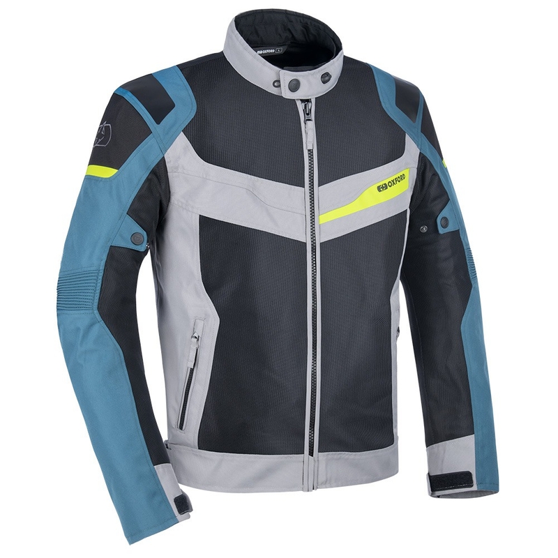 Oxford Dakar D2D Air blouson moto bleu argenté jaune fluo