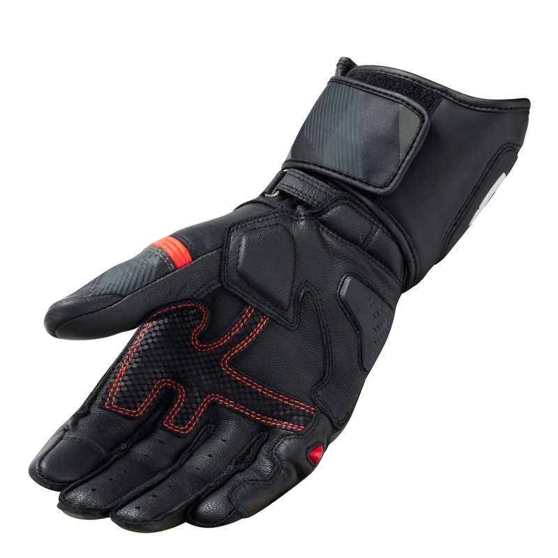 Gants moto Revit League 2 noir-rouge fluo