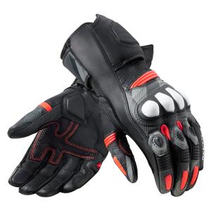 Gants moto Revit League 2 noir-rouge fluo