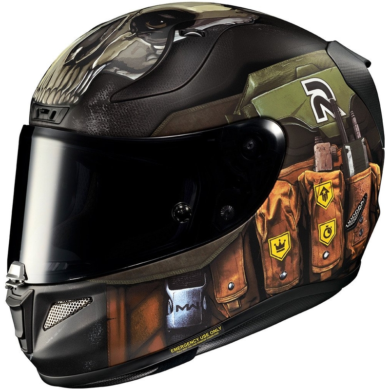Casque moto intégral HJC RPHA 11 Ghost Call Of Duty MC34SF noir-brun-vert soldes