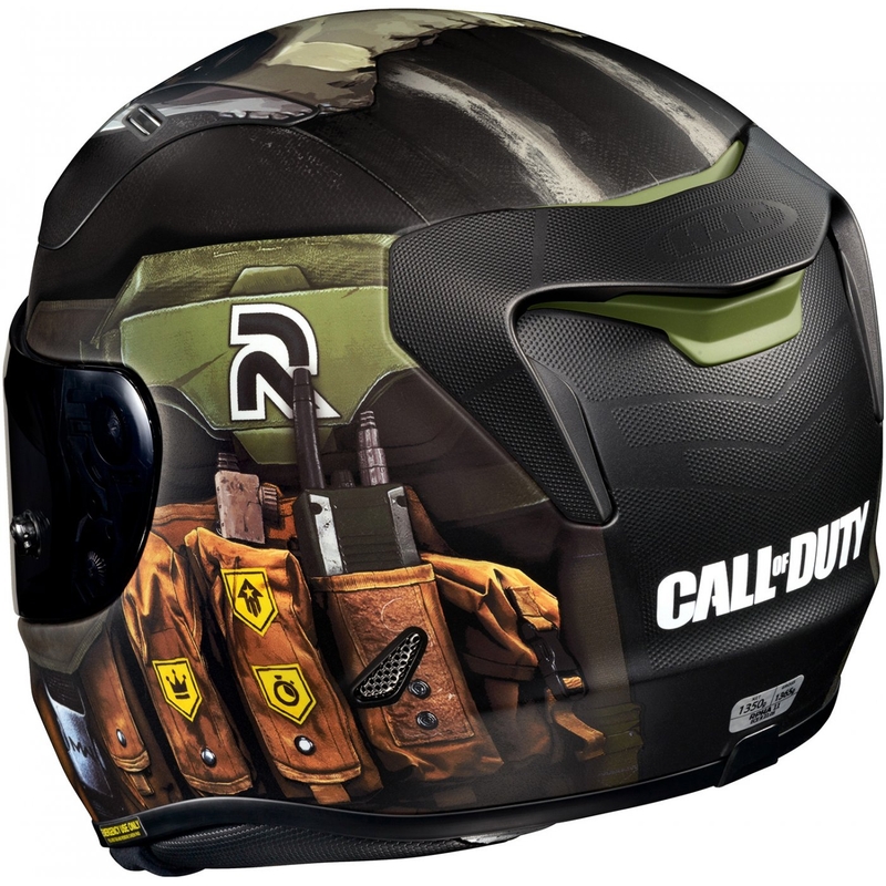Casque moto intégral HJC RPHA 11 Ghost Call Of Duty MC34SF noir-brun-vert soldes