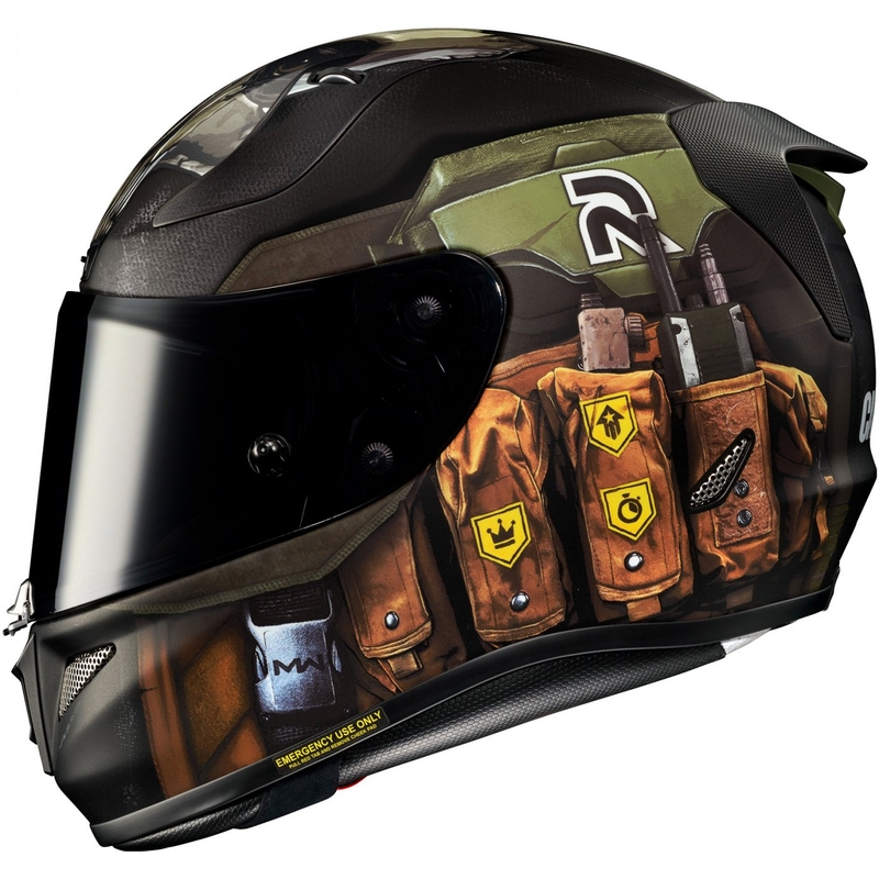 Casque moto intégral HJC RPHA 11 Ghost Call Of Duty MC34SF noir-brun-vert soldes