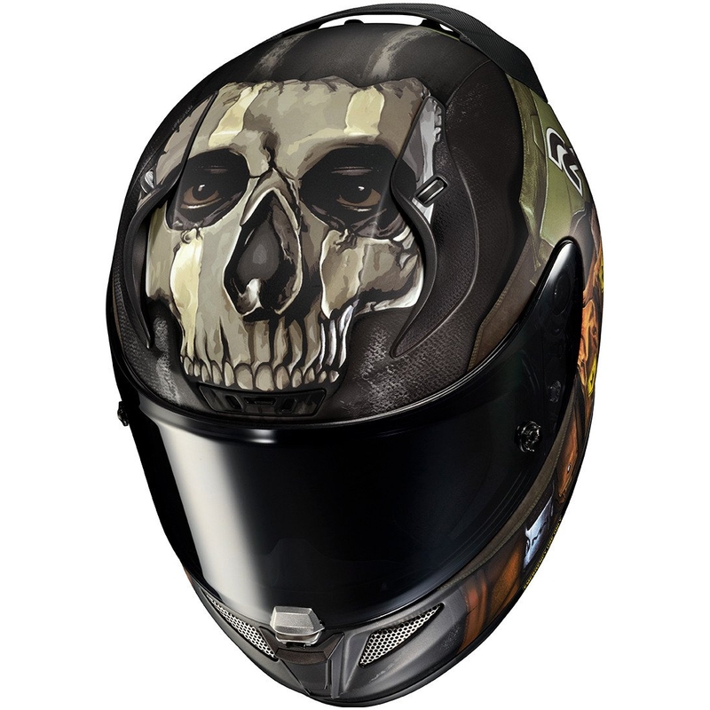 Casque moto intégral HJC RPHA 11 Ghost Call Of Duty MC34SF noir-brun-vert soldes