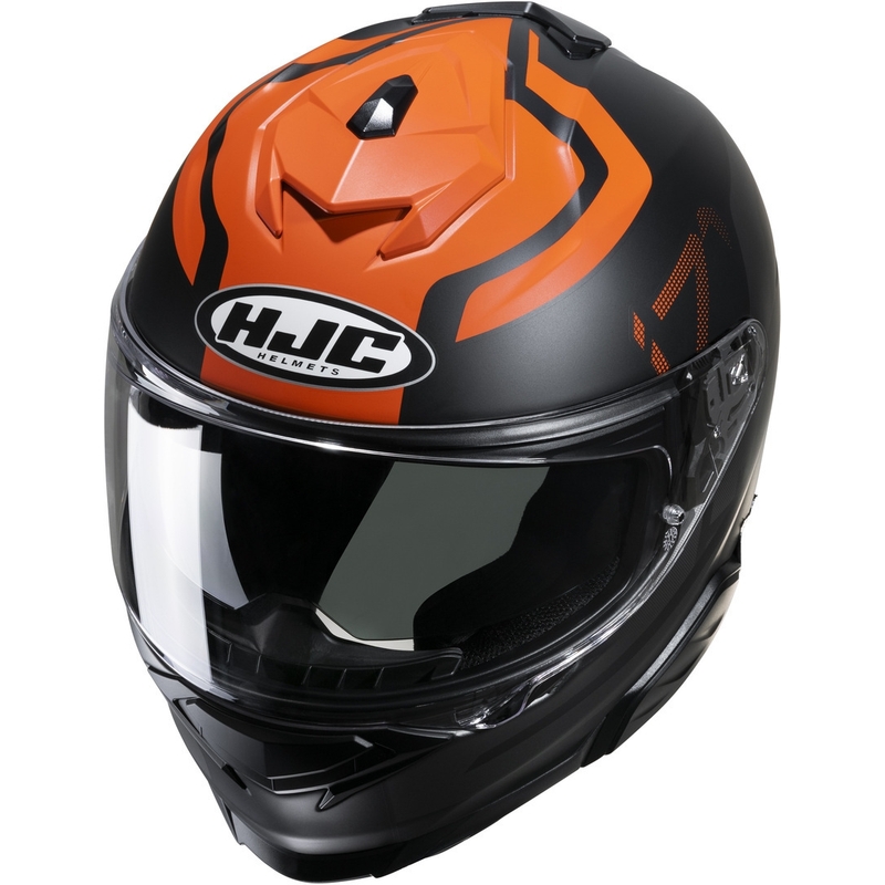 Casque moto intégral HJC i71 Enta MC7SF noir-gris-orange