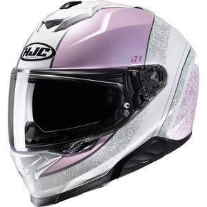Casque moto intégral HJC i71 Sera MC8 gris-blanc-rose
