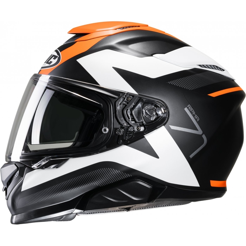 Casque moto intégral HJC RPHA 71 Pinna MC7SF noir-blanc-orange soldes