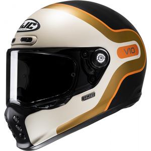 Casque moto intégral HJC V10 Grape MC7SF beige-orange-marron-noir