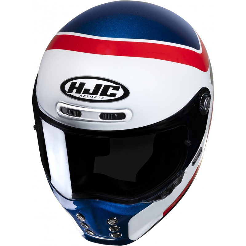 Casque moto intégral HJC V10 Grape MC21 rouge-bleu-blanc