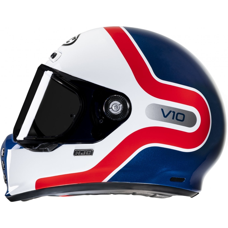 Casque moto intégral HJC V10 Grape MC21 rouge-bleu-blanc