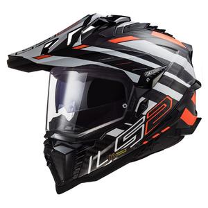 Casque d'enduro LS2 MX701 Explorer C Edge 06 noir-gris-orange fluo