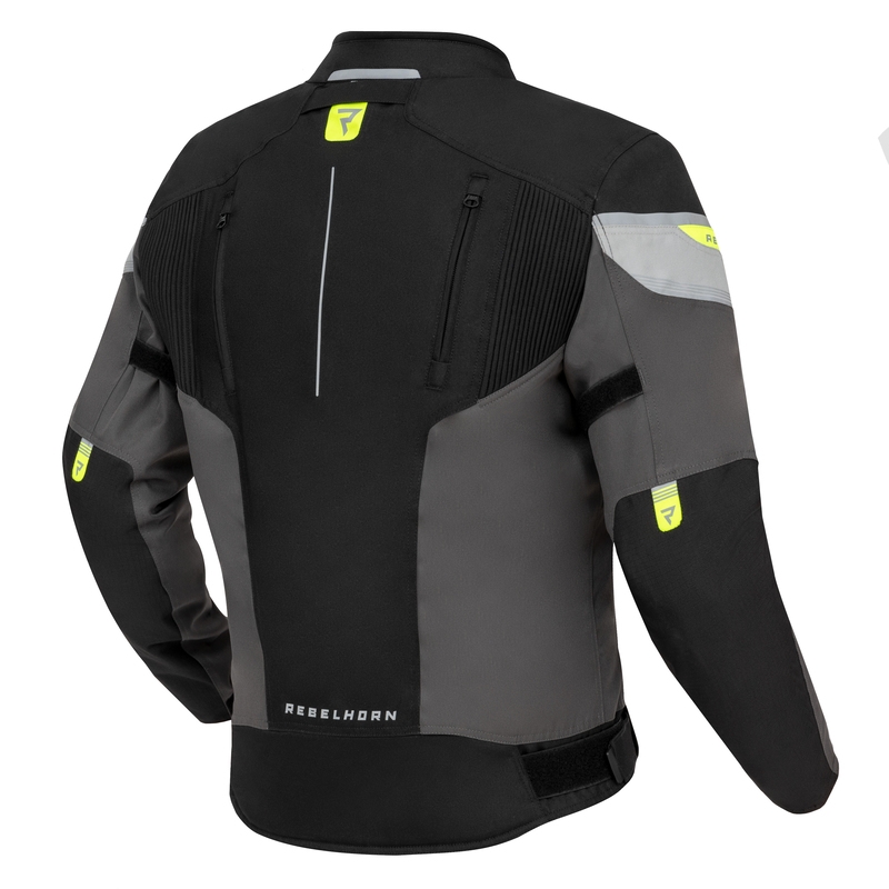 Veste de moto Rebelhorn Spark noir-gris-jaune fluo soldes