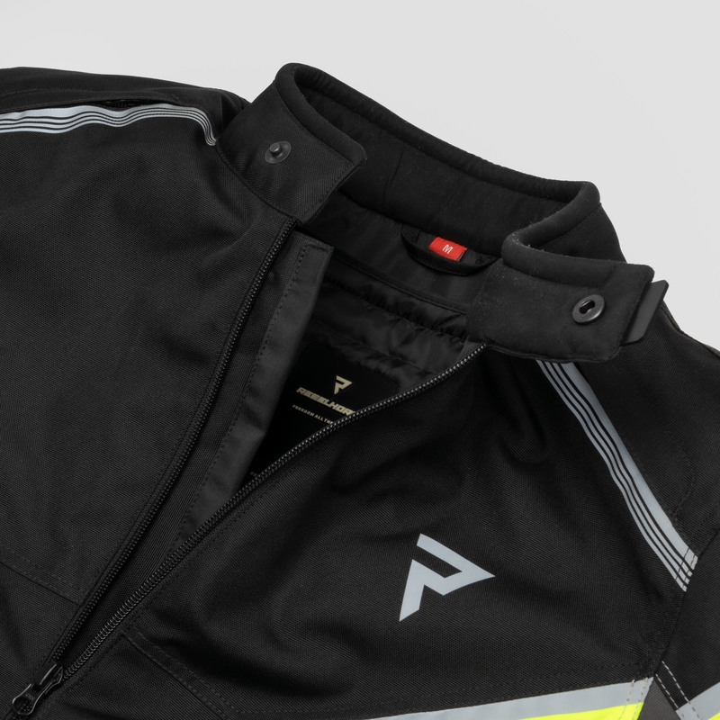 Veste de moto Rebelhorn Spark noir-gris-jaune fluo soldes