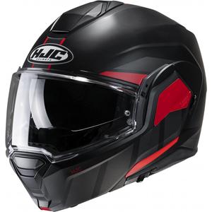 Casque moto modulable HJC i100 Beis MC1SF noir-rouge