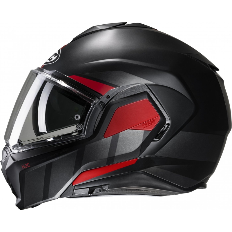 Casque moto modulable HJC i100 Beis MC1SF noir-rouge