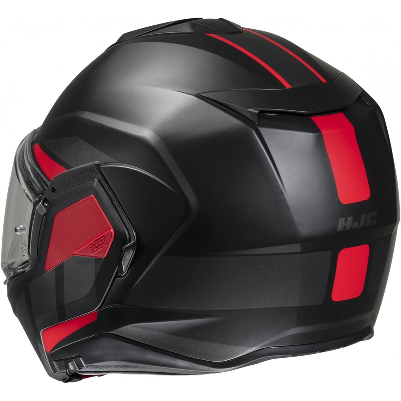 Casque moto modulable HJC i100 Beis MC1SF noir-rouge