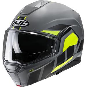 Casque Moto Modulable HJC i100 Beis MC3HSF Noir-Gris-Jaune Fluo