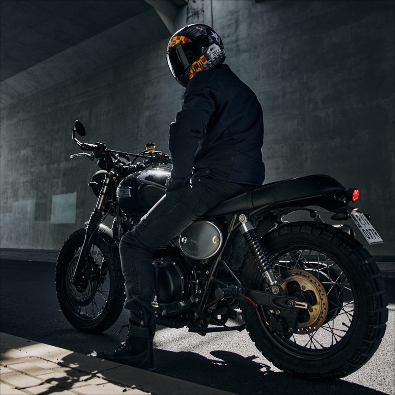 Veste de moto bleu foncé Rebelhorn Hunter soldes
