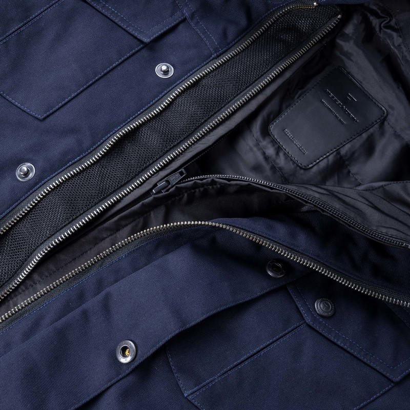 Veste de moto bleu foncé Rebelhorn Hunter soldes