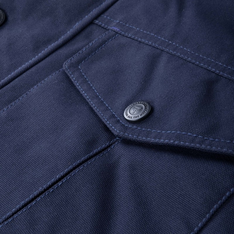 Veste de moto bleu foncé Rebelhorn Hunter soldes