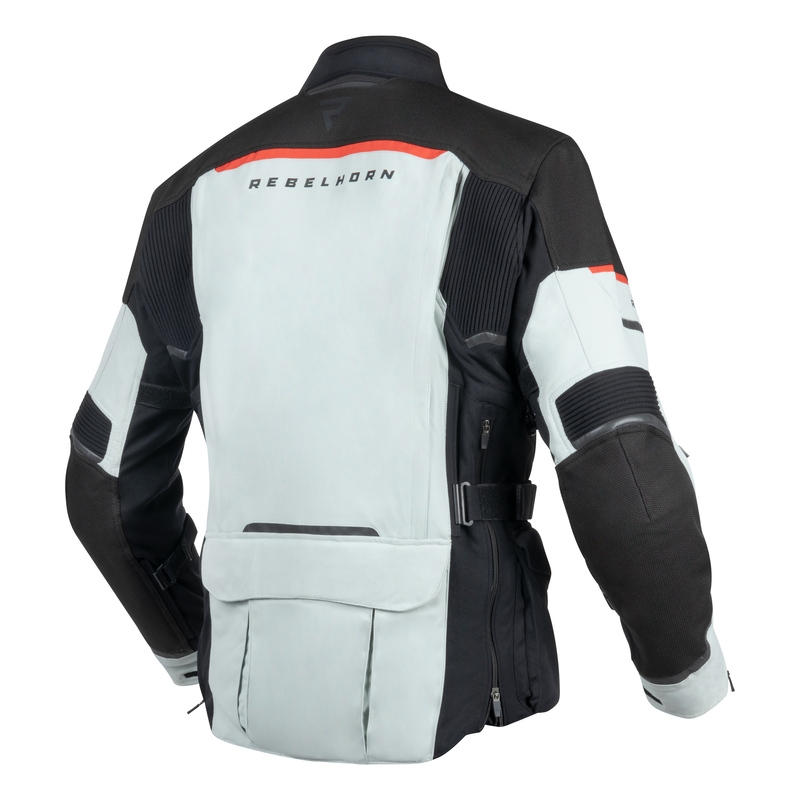Veste de moto Rebelhorn Range gris-noir-rouge